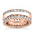 2-Row Diamond Eternity Wedding Band Bridal Rose Gold Ring