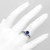 Blue Sapphire Engagement Ring Diamond Wedding Band On Hand