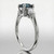 Blue and White Diamond Three Stone Engagement Ring Side