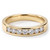 Half Carat Diamond Wedding Ring Seven-Stone Channel Band 14k Yellow Gold