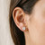 7mm White Topaz Stud Earrings 14k Yellow Gold Martini Glass Style On Model