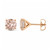 7mm Peach Pink Morganite Stud Earrings 14k Rose Gold Martini Glass Style