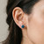 London-Blue Topaz Martini Glass Stud Earrings On Model