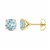 Blue Aquamarine Stud Earrings 14k Yellow Gold Martini Glass Style