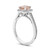 Petite Peach-Pink Morganite Diamond Halo Engagement Ring Side