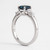 Emerald-Cut Fancy Blue Diamond 3-Stone Engagement Ring Side