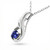 Blue Sapphire Solitaire Pendant Wing Necklace 14k Gold Side