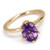 Oval Amethyst Solitaire Engagement Ring 14k Yellow Gold