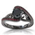 Black Diamond & Red Ruby Nature-Inspired Engagement Ring 14k Black Gold