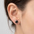 2 Carat Fancy Black Diamond Bezel Stud Earrings On Model