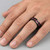 2 Carat Red Ruby Men's Eternity Wedding Band 14k Black Gold Ring On Hand
