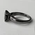 Princess Cut Black Diamond Solitaire Engagement Ring 14k Black Gold Side