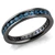 Blue Diamond Eternity Ring 14k Black Gold Wedding Band
