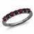 Alternating 7-Stone Black Diamond and Red Ruby Anniversary Ring
