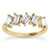 Scattered Emerald-Cut Diamond Wedding Anniversary Ring Yellow Gold