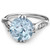 Large Round Blue Aquamarine and Diamond Ring Vintage Style