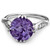 Large Round Amethyst and Diamond Ring Vintage Style