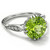 Large Green Peridot and Diamond Statement Ring Vintage-Style