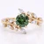 Fancy-Green Diamond Floral Nature-Inspired Engagement Ring 14k Yellow Gold