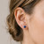 Natural Blue Sapphire Stud Earrings 14k Yellow Gold On Model