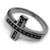 1ct Black Diamond Sideways Cross Ring 14k Black Gold