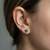 One Carat Fancy Green Diamond Stud Earrings On Model