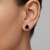 Black Diamond 3-Prong Martini Stud Earrings 14k Black Gold On Model