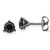 Black Diamond 3-Prong Martini Stud Earrings 14k Black Gold