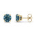 2 Carat Fancy Blue Diamond Stud Earrings 14k Yellow Gold