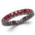 Red Ruby Eternity Wedding Band 14k Black Gold Ring