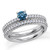 Matching Blue Diamond Engagement Wedding Ring Set