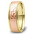 Hammered 14k Rose / Yellow Gold Wedding Band Men's Ring