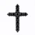 Black Diamond Cross Pendant Necklace 14k Black Gold