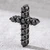 Black Diamond Cross Pendant Necklace 14k Black Gold Side