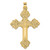 Fleur de Lis Cross Pendant Solid 14k Yellow Gold Necklace