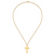 24k Gold Latin Cross Pendant 22" Rope Chain Necklace Complete View