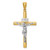 14k Two-Tone Gold INRI Crucifix Cross Pendant