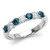 7-Stone Fancy Blue and White Diamond Anniversary / Wedding Ring