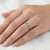 7-Stone Fancy Green White Diamond Anniversary / Wedding Ring On Hand