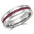 1 Carat Ruby Wedding Band Men's Polished Eternity Ring