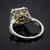 Princess Cut Fancy-Brown Diamond Halo Engagement Ring 18k Gold Side