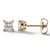 1 Carat Princess Cut Lab Grown Diamond Stud Earrings 14k Yellow Gold
