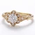 Lab Grown Diamond Floral Halo Engagement Ring 14k Yellow Gold
