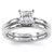 Lab Grown Princess Cut Diamond Engagement Wedding Ring Set