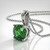 1 Carat Green Tsavorite Garnet Solitaire Pendant 14k Gold Side