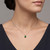 1 Carat Green Tsavorite Garnet Solitaire Pendant 14k Gold On Model