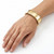 Hammered 14k Yellow Gold Cuff Bangle Bracelet With Ropes on Model