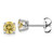 1 Carat Lab Grown Fancy Yellow Diamond Stud Earrings 14k Gold