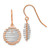 Fancy 14k Two Tone Rose Gold Spiral Drop Earrings