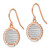 Fancy 14k Two Tone Rose Gold Spiral Drop Earrings Angle